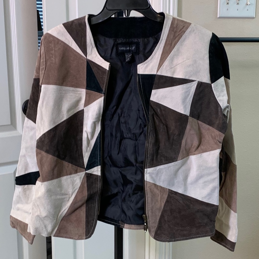 Karen Arnold Genuine leather Patch work jacket